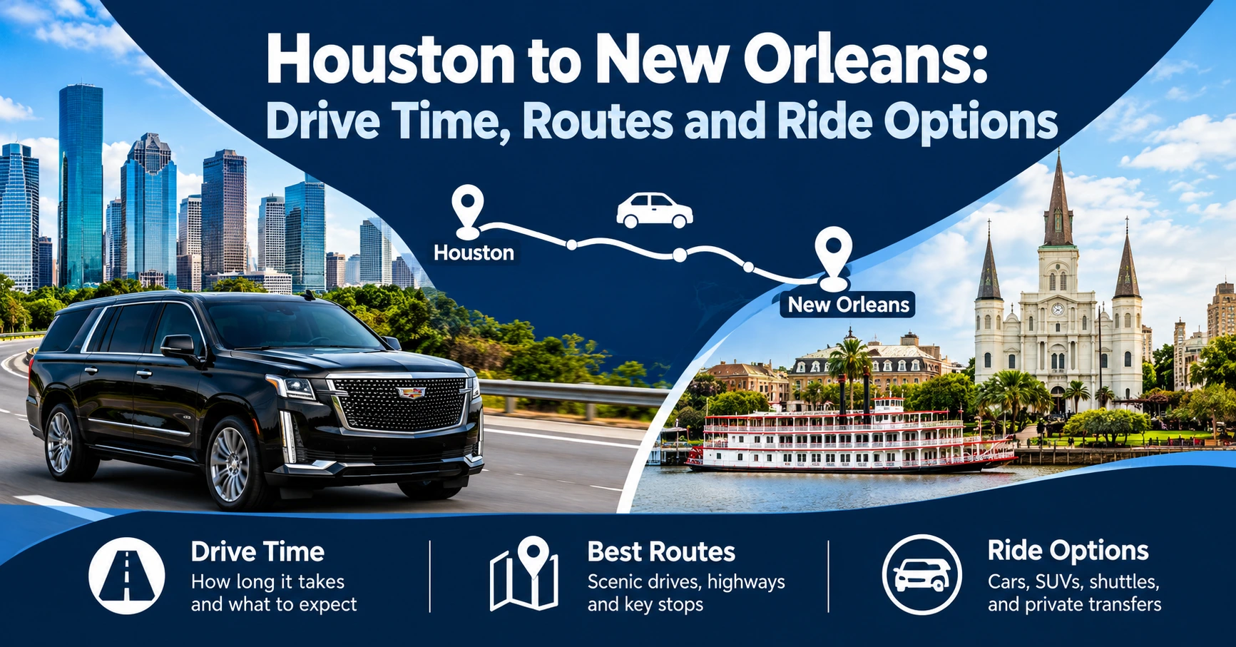 Houston to New Orleans: Drive Time, Routes and Ride Options